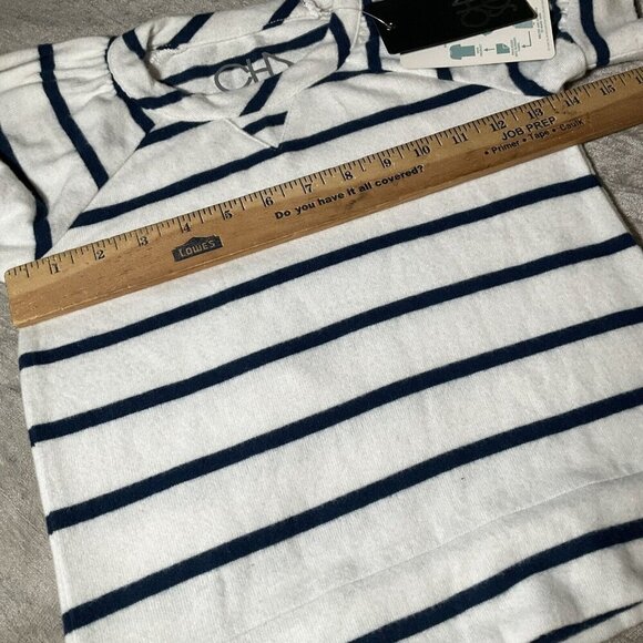 Girls CHASER NWT soft Stripped Short Sleeve top Blouse Blue Ivory Size 6 Preppy - Picture 4 of 7